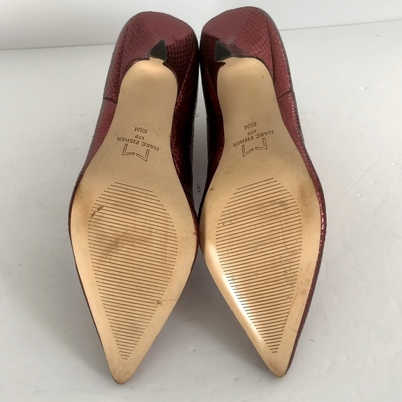 MARC FISHER $199 Women Red Metallic Leather Haylian Pointy Toe Boot Size 8.5 NEW - Picture 9 of 9